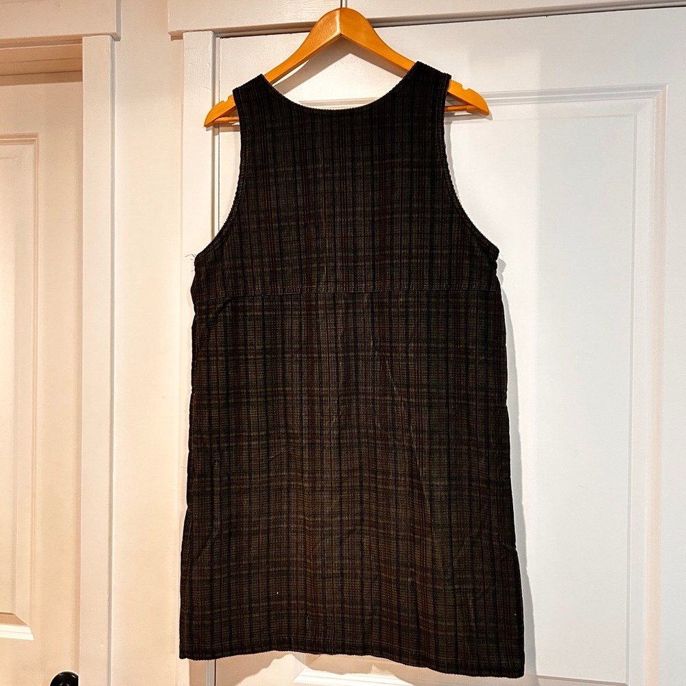 L.L. Bean Vintage Corduroy Plaid Jumper Pinafore Dress Womens 8 Cottagecore 90s - Picture 6 of 9
